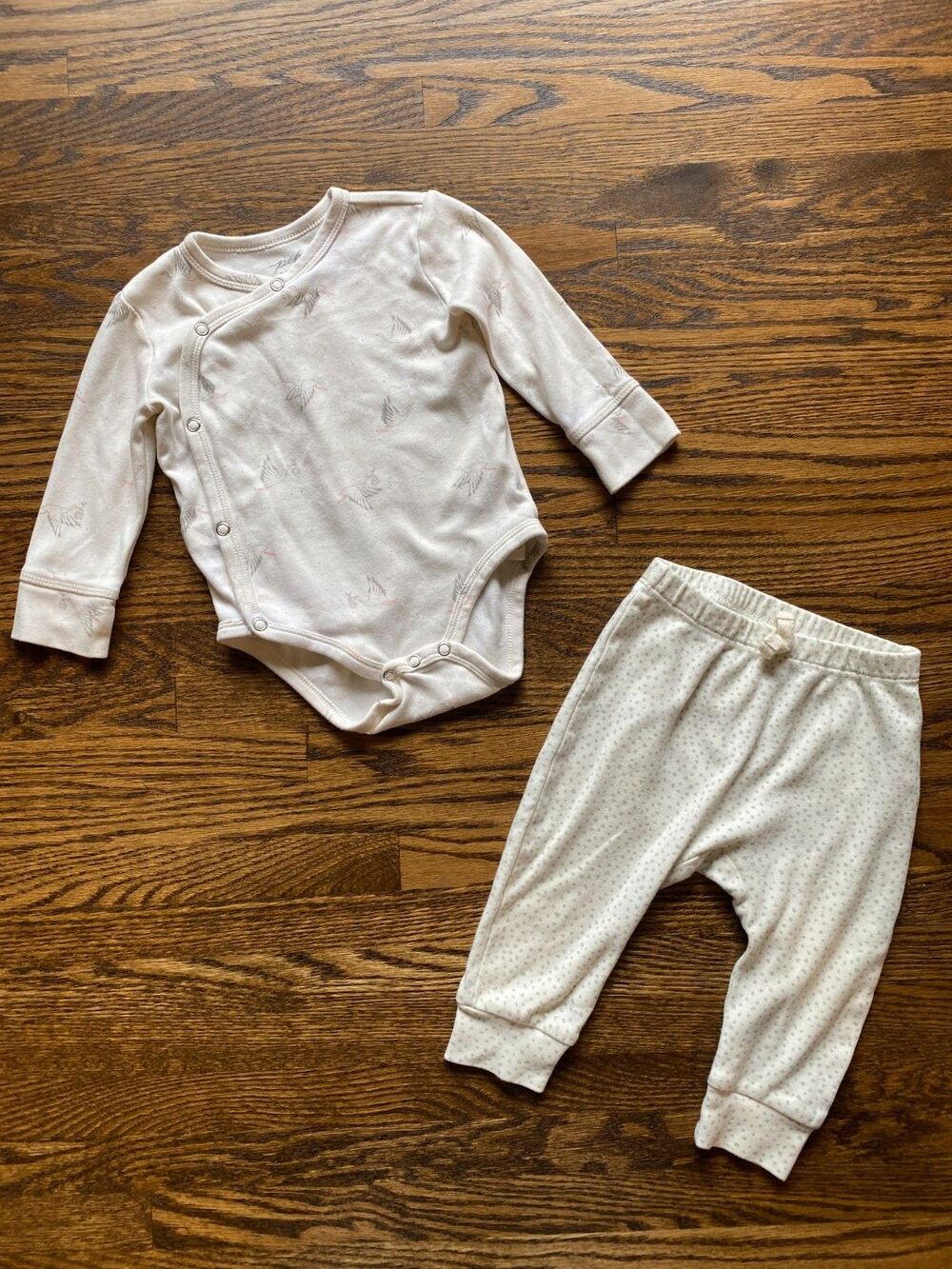 Pehr Baby Long Sleeve kimono One Piece coordinating pants 6-12 months organic
